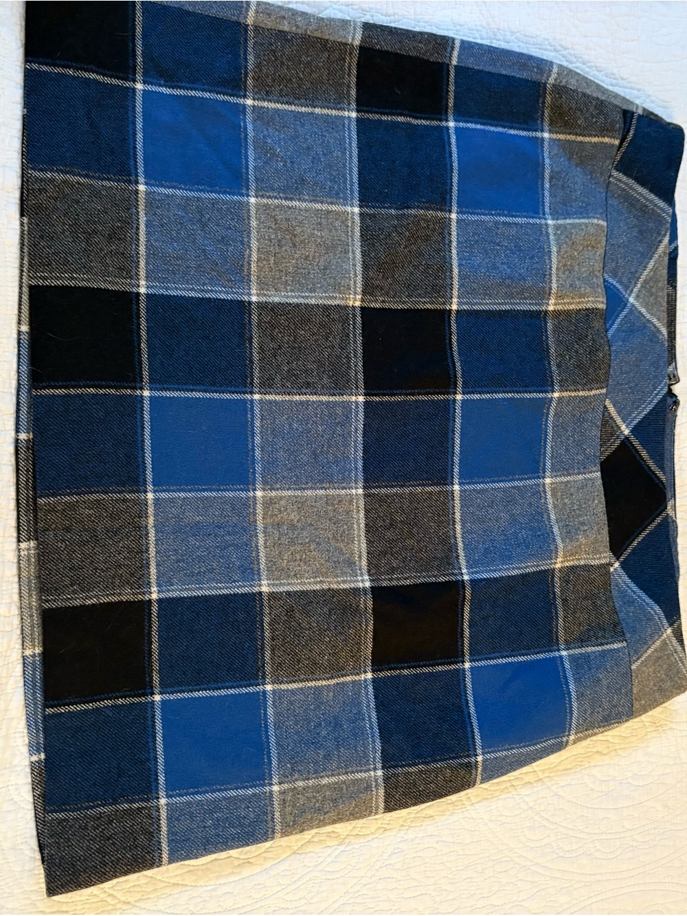 Talbots Blue and Black Plaid Mini Skirt